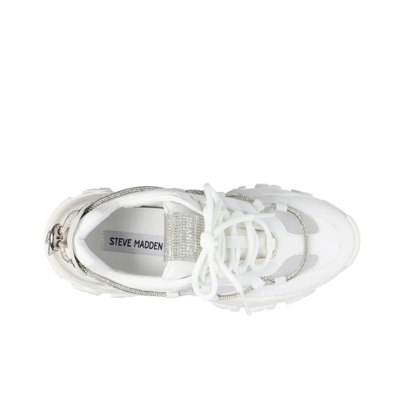 STEVE MADDEN Chunky Sneakers Women's Low Top Nude/White-3