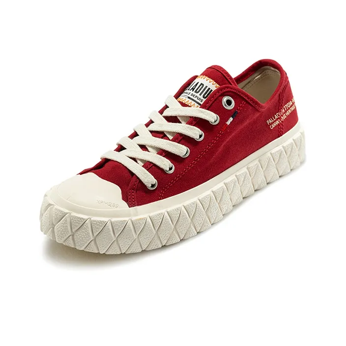 Palladium Palla ACE CVS Wear resistant Non slip And Breathable Low Top Canvas Shoes Unisex Red-1