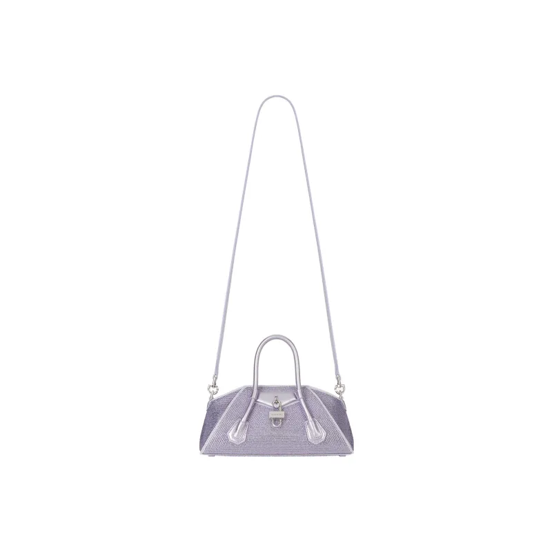 GIVENCHY Antigona Rhinestone Satin Shoulder Bag Crossbody Bag Handbag Mini Women's Purple-1
