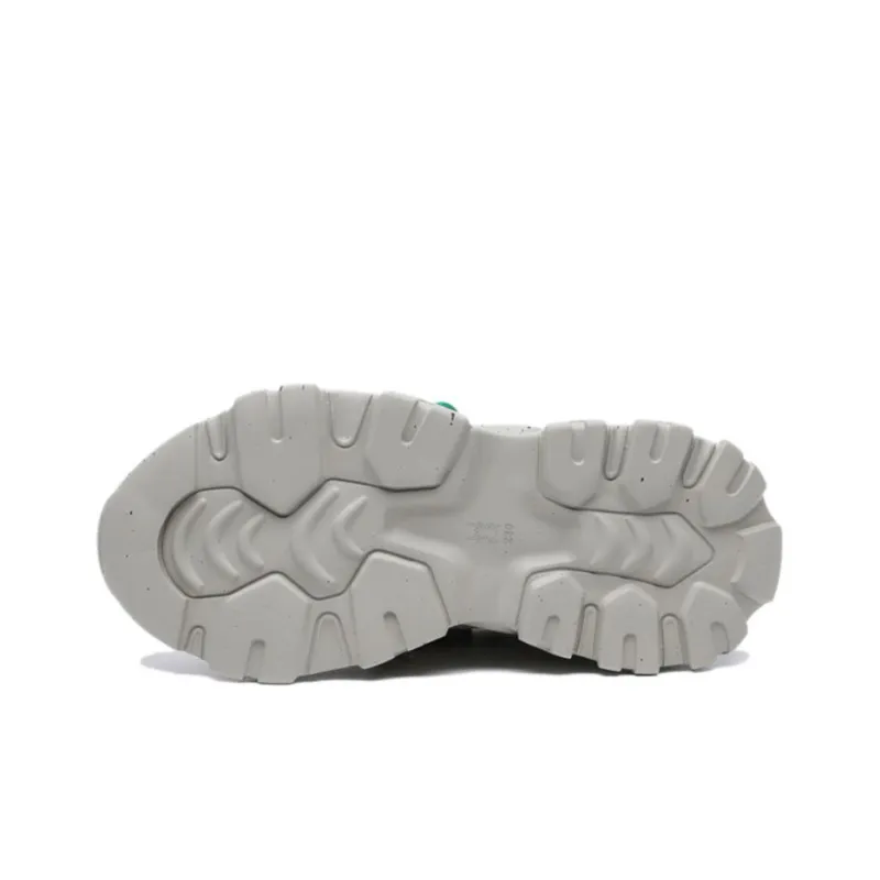Spider King Low Top Chunky Sneakers Women's Green Gray-4
