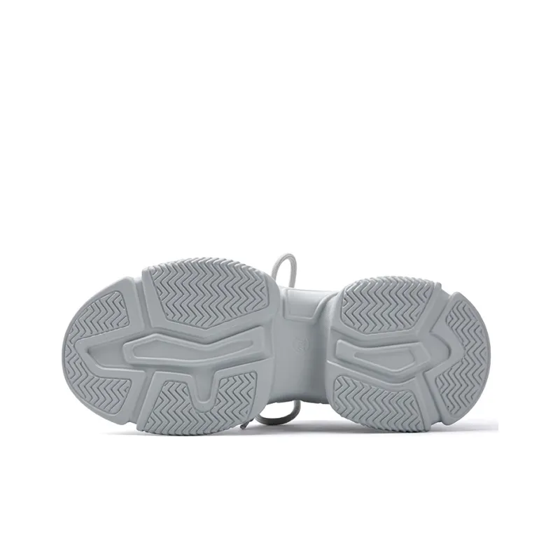 PACO GIL Chunky Sneakers Women's Low Top Light Gray-5