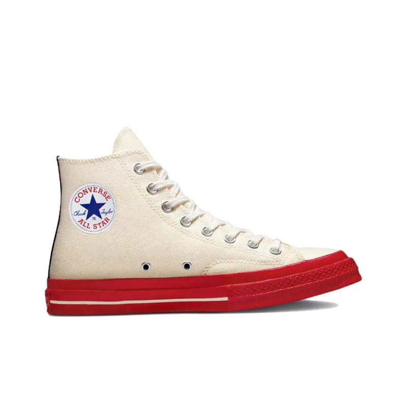 Converse Chuck Taylor All Star 70 Hi Comme Des Garcons Play Egret Red Midsole-1