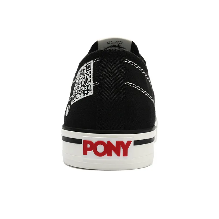 PONY Anti-Slip Wear-Resistant Low-Top Canvas Shoes Unisex Black-4