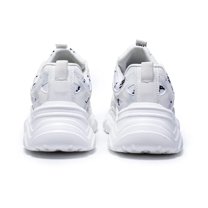 Pnj Anti Slip And Wear Resistant Height Increasing Low Top Chunky Sneakers Women's White-4