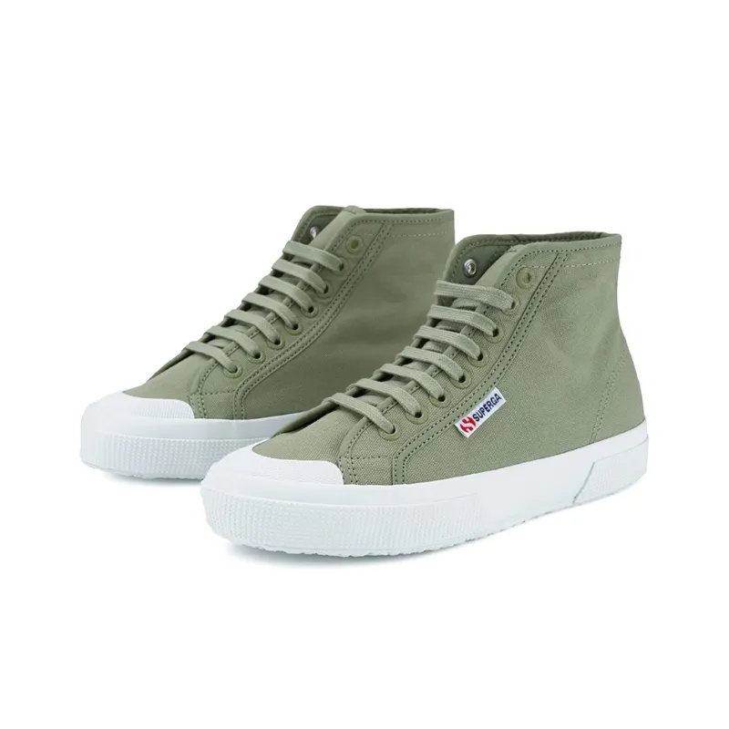 SUPERGA Canvas Shoes Unisex High Top Green-2