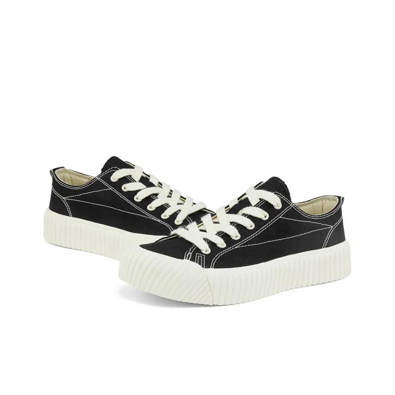 Kappa Wear resistant And Lightweight Low Top Canvas Shoes Unisex Black-3