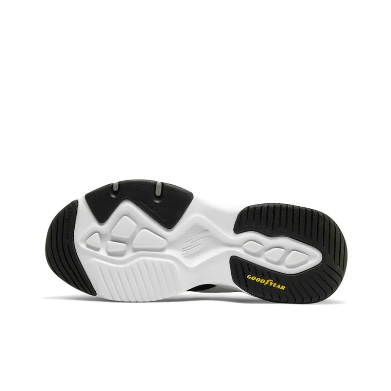 Skechers DLITES Cushioned Slip Resistant Low Top Chunky Sneakers Men's White Black-5