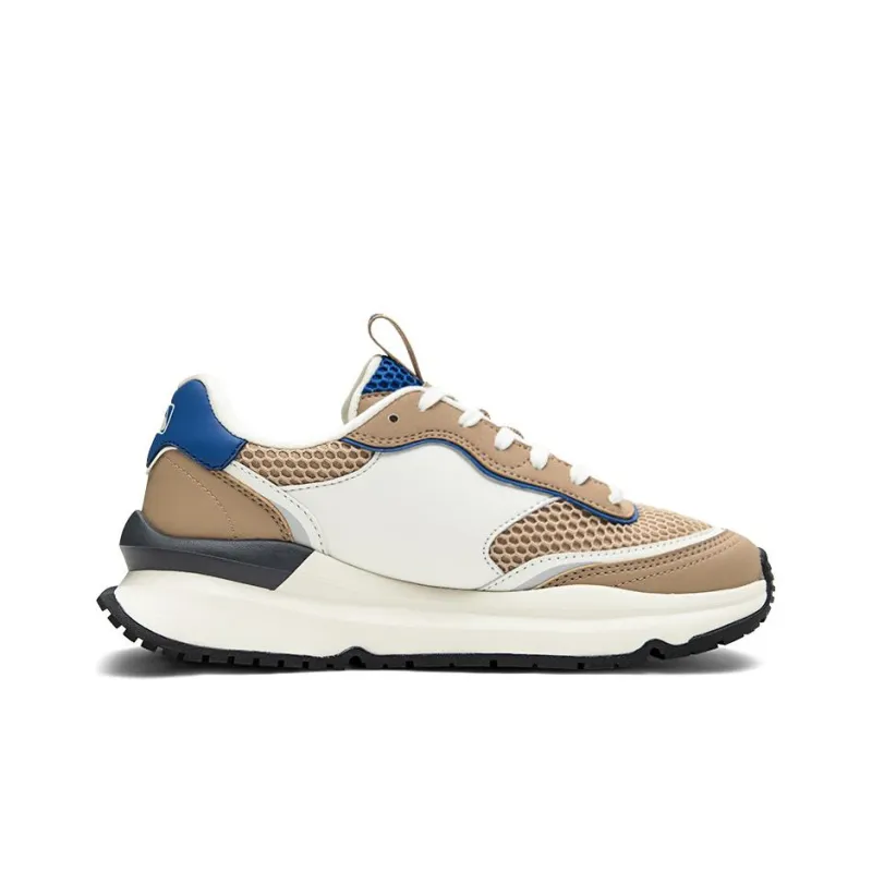 MLB Chunky Runner Anti Slip Wear Resistant Low Top Chunky Sneakers Unisex Khaki White-1