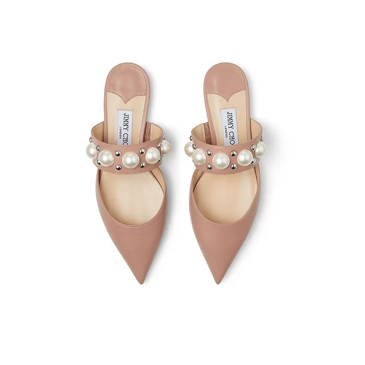 Jimmy Choo Basette Flat Women's Casual Shoes Women's Ballet Pink-4