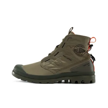 Palladium Pampa Travel Lite Slip Resistant, Abrasion Resistant, Lightweight High Top Canvas Shoes Unisex Dark Green