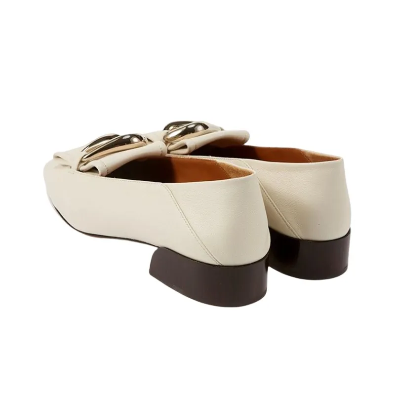 Chloe Medium Heel Shoes Women's White-2