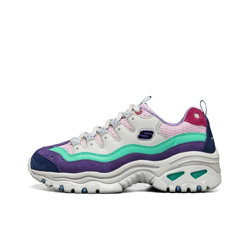 Skechers Energy Cushioning Anti-Slip And Wear-Resistant Low-Top Chunky Sneakers Women's Purple-0