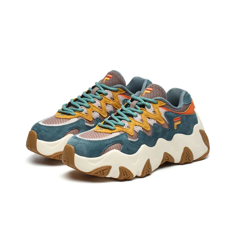 FILA FUSION STARFISH Cushioning Anti Slip And Wear Resistant Low Top Chunky Sneakers Women's Brown Gray-1