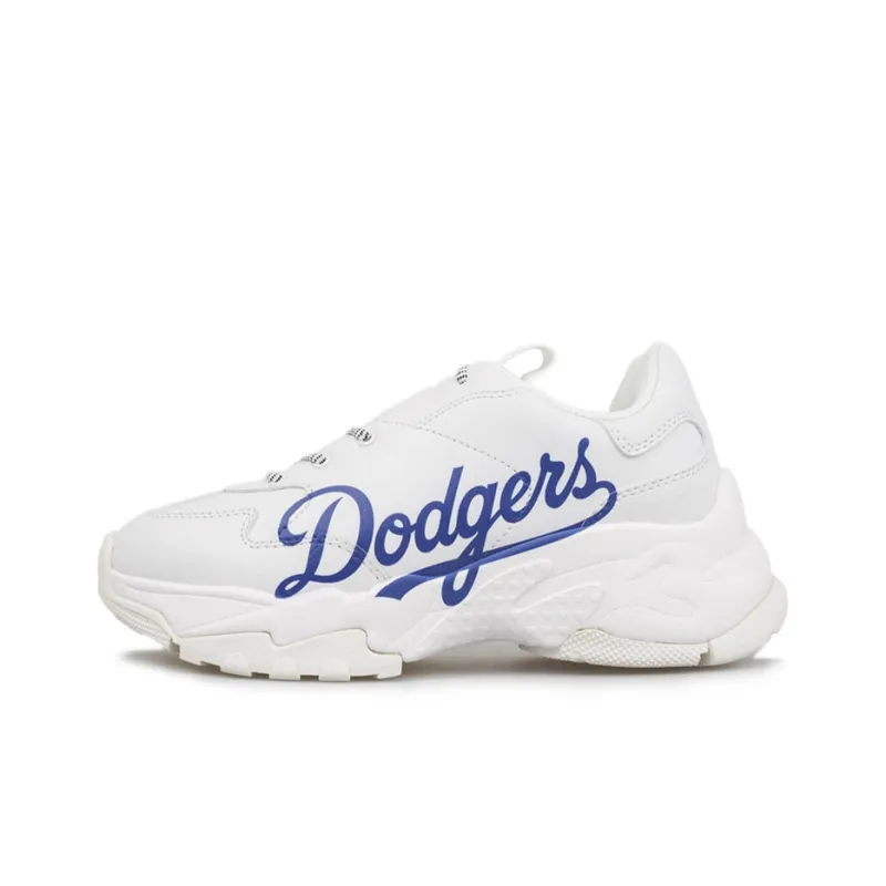 MLB Big Ball Chunky LA Cushioning Anti Slip And Wear Resistant Height Increasing Low Top Chunky Sneakers Unisex White-0