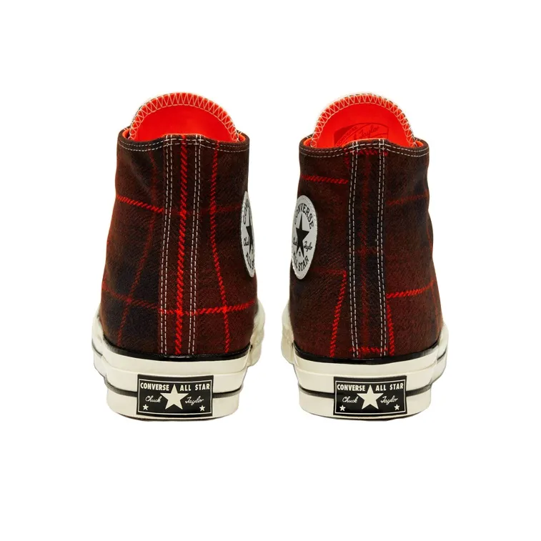 Converse Chuck Taylor All Star 70 Hi Black Orange Plaid-3