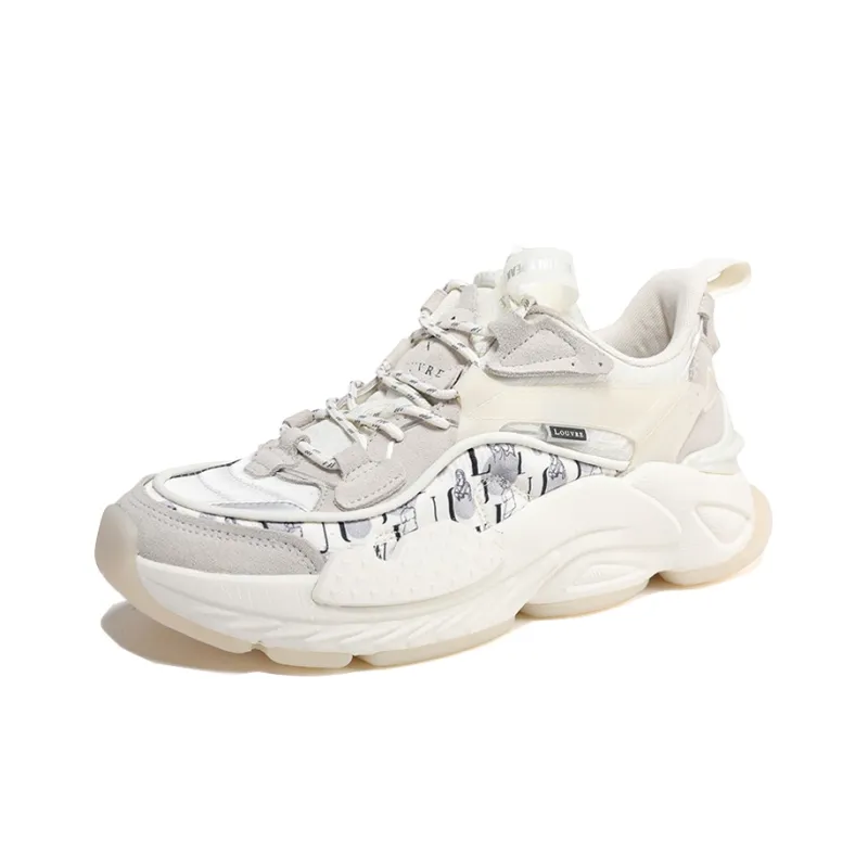 LUFUGONGBOWUGUAN x PEAK State Pole Low Top Chunky Sneakers Women's Beige-2