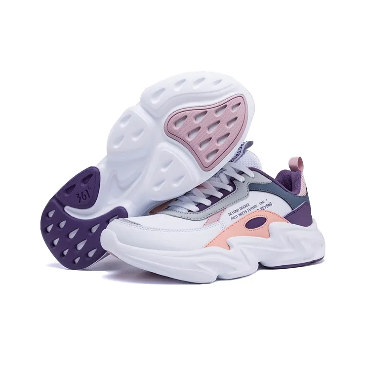 361° Chunky Sneakers Women's Low Top White/Purple-2