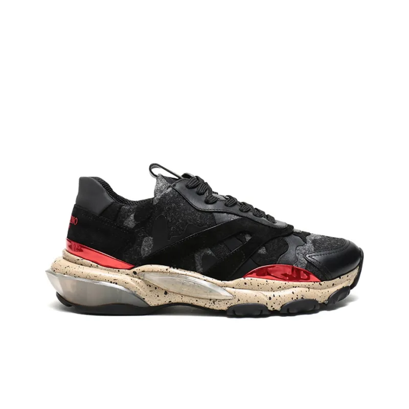 Valentino Bounce Low Top Chunky Sneakers Men's Black-1