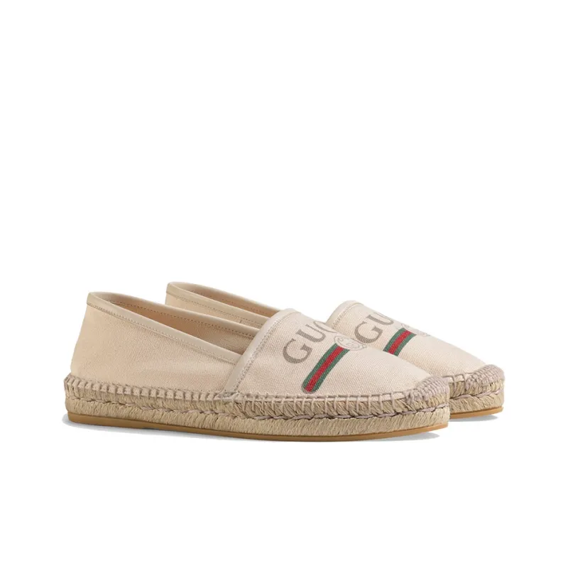 GUCCI Women's Logo Canvas Espadrilles 'Off White' Women's-2