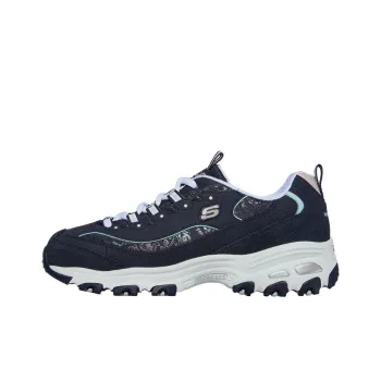Skechers D'Lites Sparkling Rain Abrasion Resistant Low Top Chunky Sneakers Women's Marine Blue