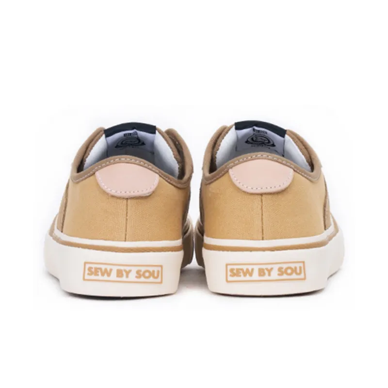 SEW BY SOU LAB Collection Canvas Shoes Unisex Brown Yellow-5