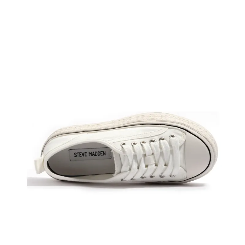 STEVE MADDEN Kiag Low-Top Canvas Shoes Women's Beige Black-8
