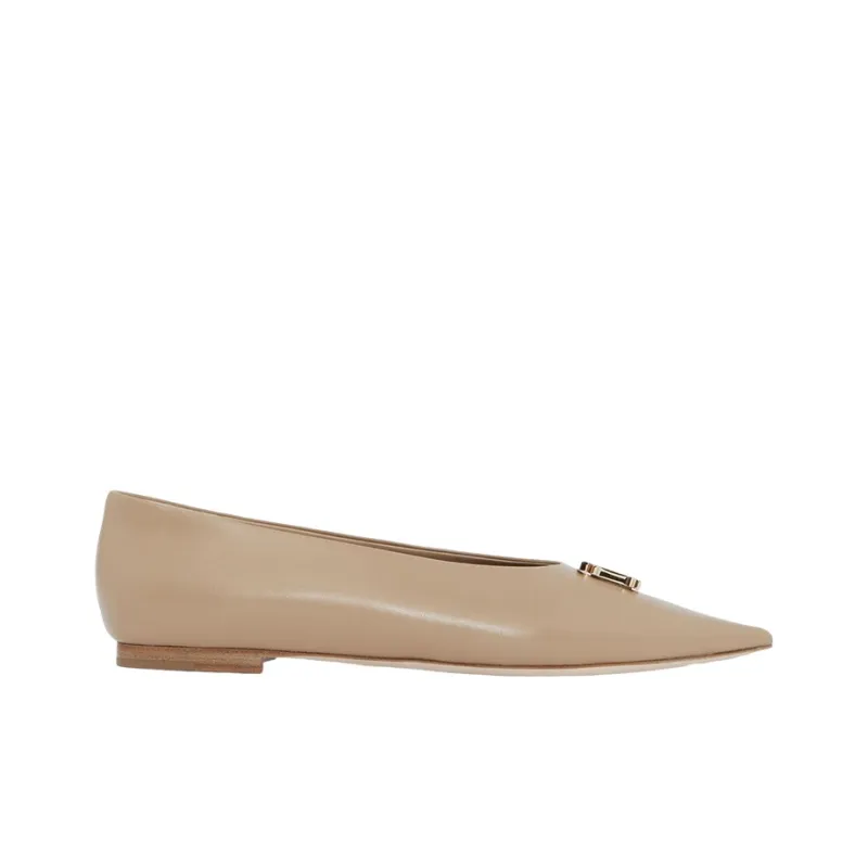 Burberry Monogram Casual Single Shoes Women's Beige-1