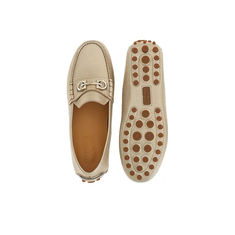 FERRAGAMO GANCINI Flat Shoes Women's Platinum-5