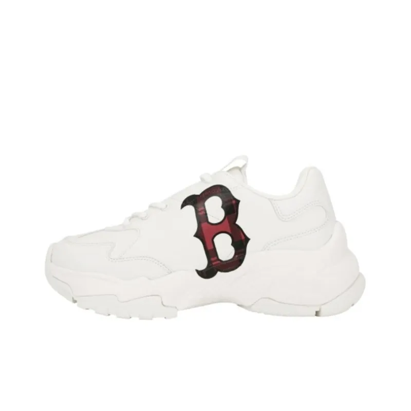 MLB Big Ball Chunky Boston Red Sox Anti Slip Wear Resistant Low Top Chunky Sneakers Unisex White-0