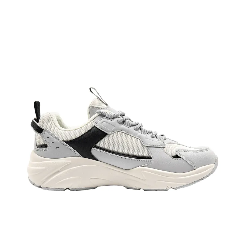 KELME Slip-Resistant Breathable Lightweight Low-Top Chunky Sneakers Unisex Gray Black-1
