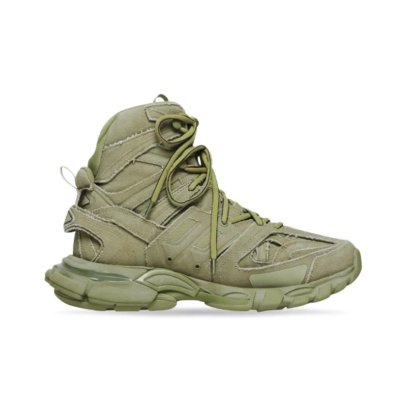 Balenciaga Track Hike Abrasion Resistant High Top Chunky Sneakers Men's Green-1