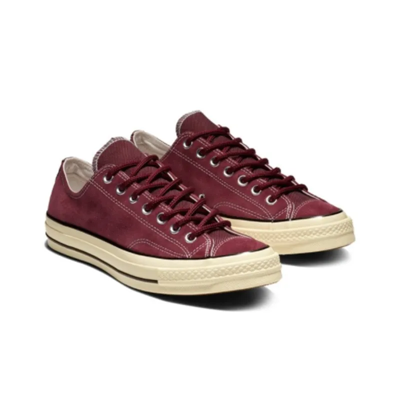 Converse 1970s Anti Slip Wear Resistant Low Top Canvas Shoes Unisex Burgundy-2