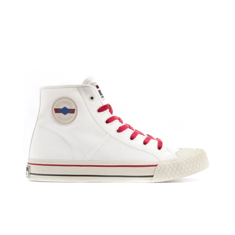 Palladium Palla Louvel Anti Slip And Wear Resistant Breathable High Top Canvas Shoes Unisex Star White-1