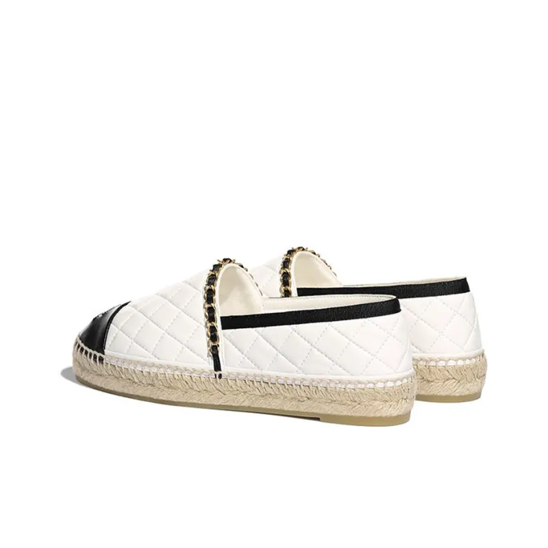 CHANEL Women's Casual Shoes Women's White Black-4