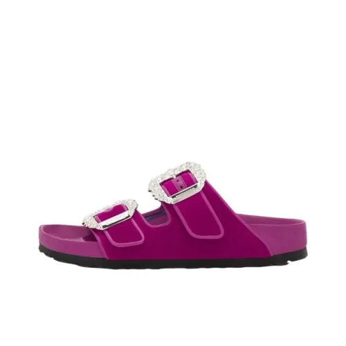 Birkenstock Arizona MANOLO BLAHNIK Fuchsia Velvet