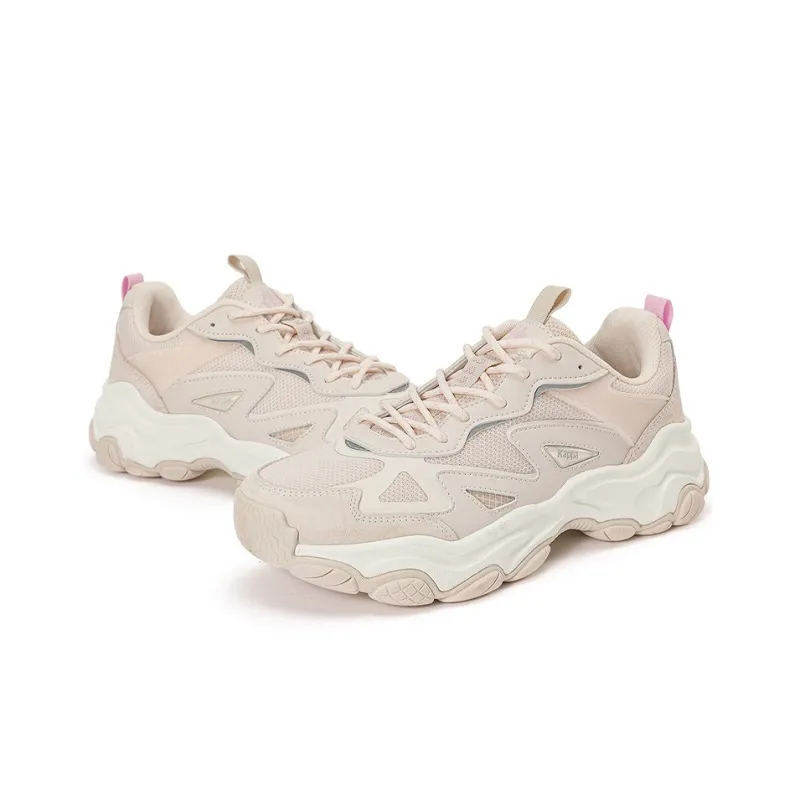 Kappa Cushioning Abrasion Resistant Breathable Coverage Low Top Chunky Sneakers Unisex Light Pink-3