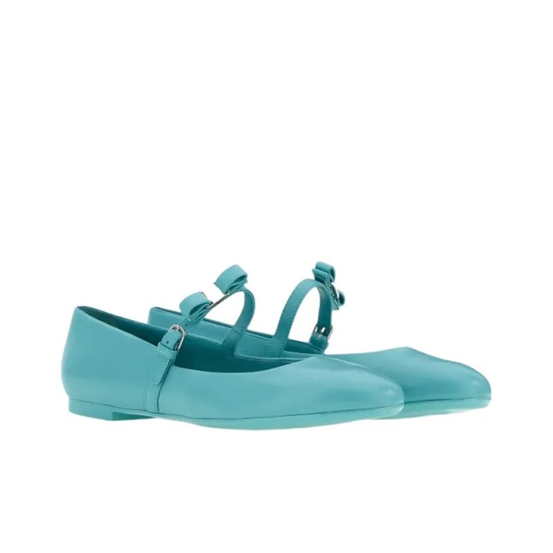 Ferragamo Mary Jane Shoes Women's Dark Aqua Blue-2