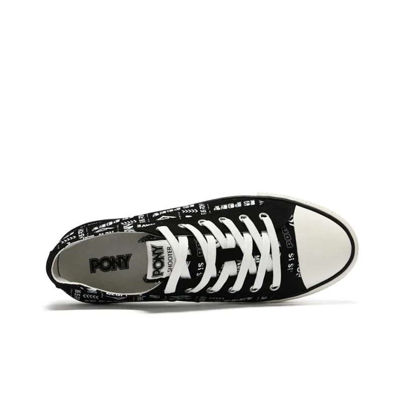 PONY Shooter Anti Slip Wear Resistant Low Top Canvas Shoes Unisex Black-2