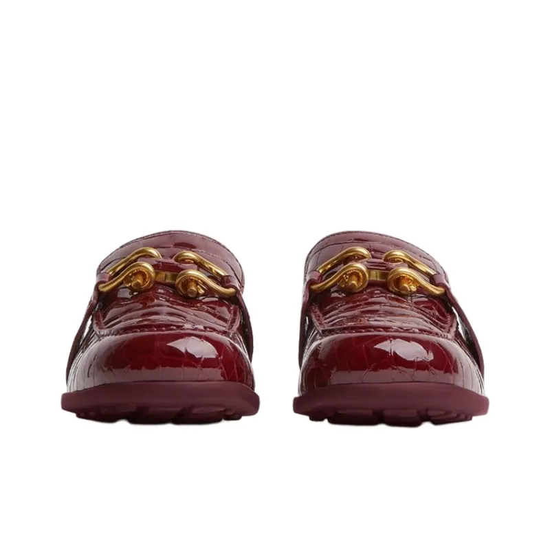 Bottega Veneta Embossed Glossy Loafers Women's-3