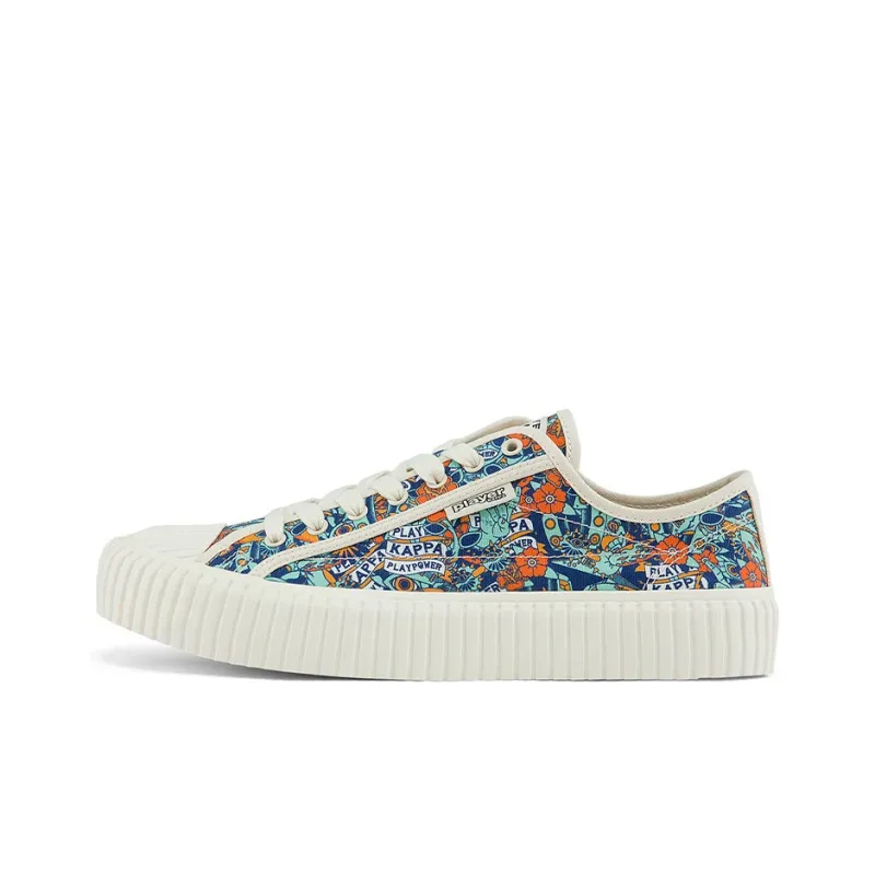 Kappa Non-slip Lightweight Low-Top Canvas Shoes Unisex White Multicolor-0