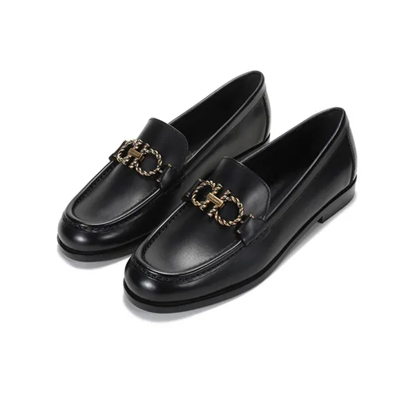 FERRAGAMO Rolo 2.0 Casual Single Shoes Women's Black-2