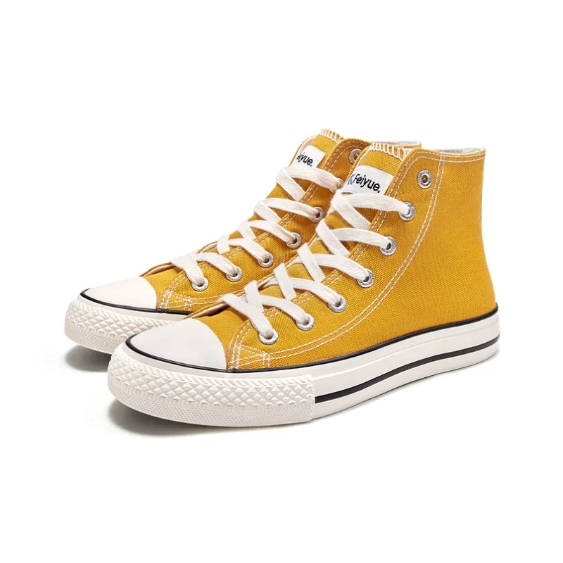 Feiyue High-Top Canvas Shoes Unisex Earth Yellow-3