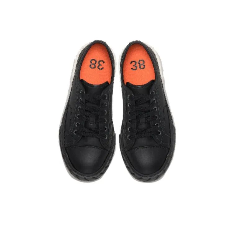 Both Tyres Anti Slip Wear Resistant Low Top Canvas Shoes Men's Black White-2