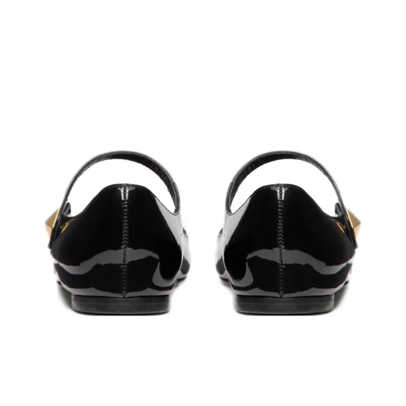 Valentino TIPTOE Flat Shoes Women's Black-4
