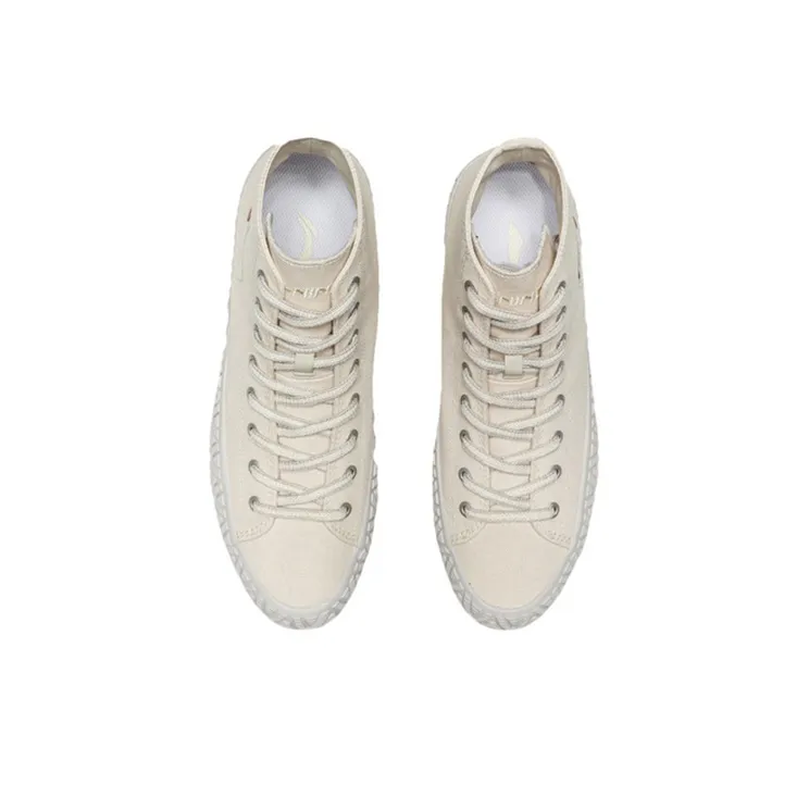 LiNing CF High Top Canvas Shoes Men's Swan White-3