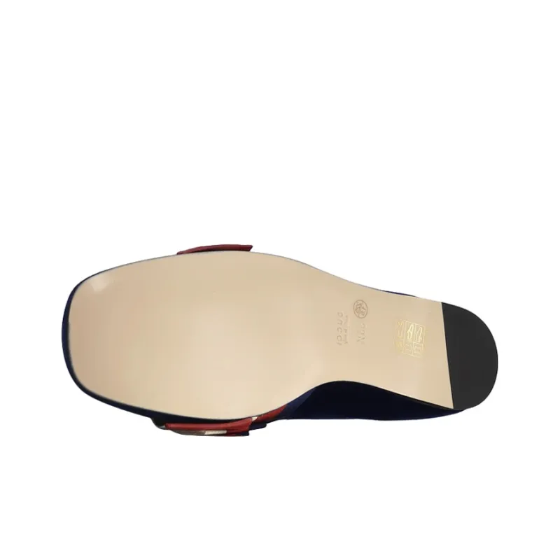 GUCCI Sylvie Casual Single Shoes Women's Dark Blue-4