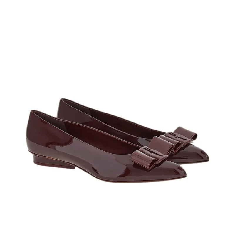 FERRAGAMO Viva Flat Shoes Women's Deep Red-2