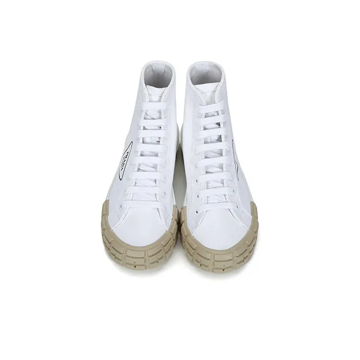 PRADA Canvas Shoes Men High Top White-3