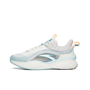 ANTA Chunky Sneakers Men Low Top Ivory White/Shade 1 Gray/Silk Blue Green