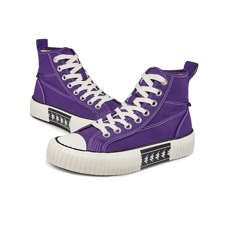 Kappa Anti-Slip Wear-Resistant High-Top Canvas Shoes Unisex Brazilian Berry-2